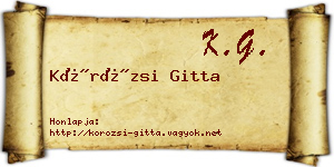 Körözsi Gitta névjegykártya